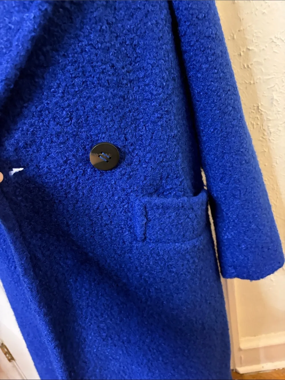 BCBGeneration Royal Blue Long Bouclé Coat - Picture 3 of 13